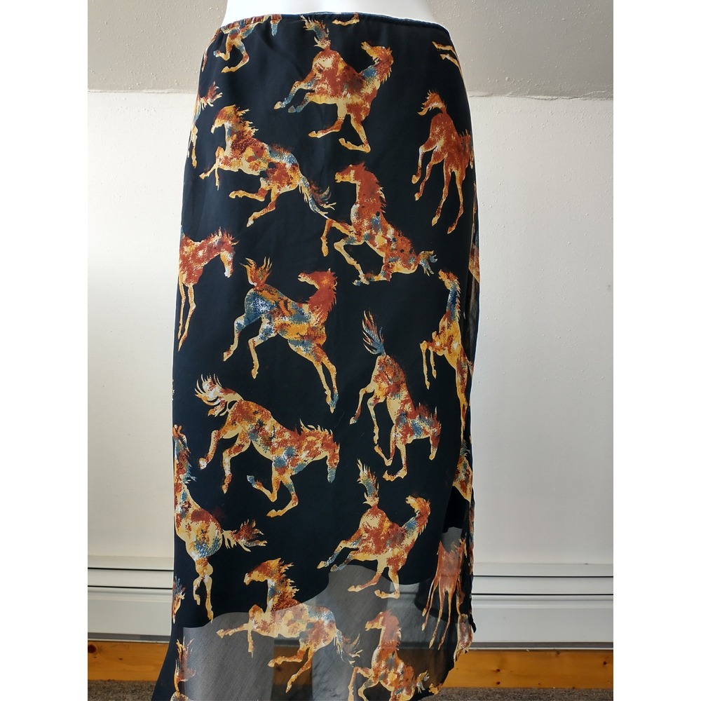 Westerncore Equestrian Chic Coastal Cowgirl Horse Print Skirt Gordon & James M